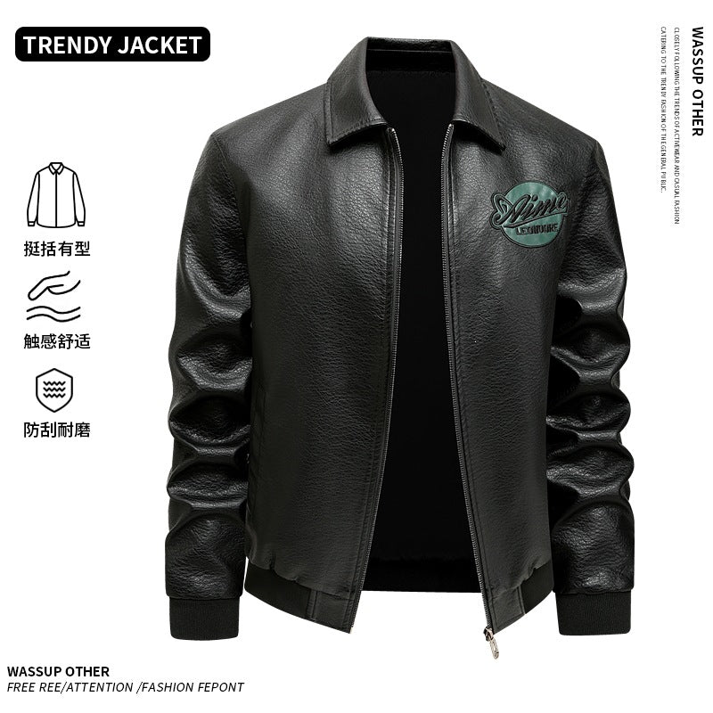 Modische Herrenjacke mit feinen Stickereien, ideal als Übergangsjacke für Freizeit & Frühling.