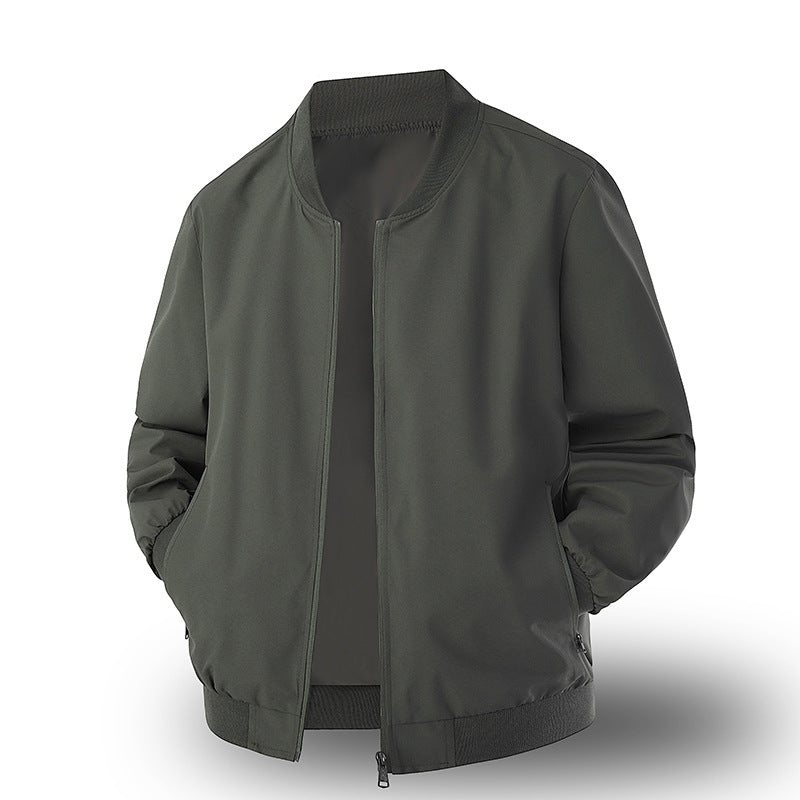 Stilvolle blaue Herren Bomberjacke, perfekte Übergangsjacke für Freizeit und Stadtleben, bequem und modern.