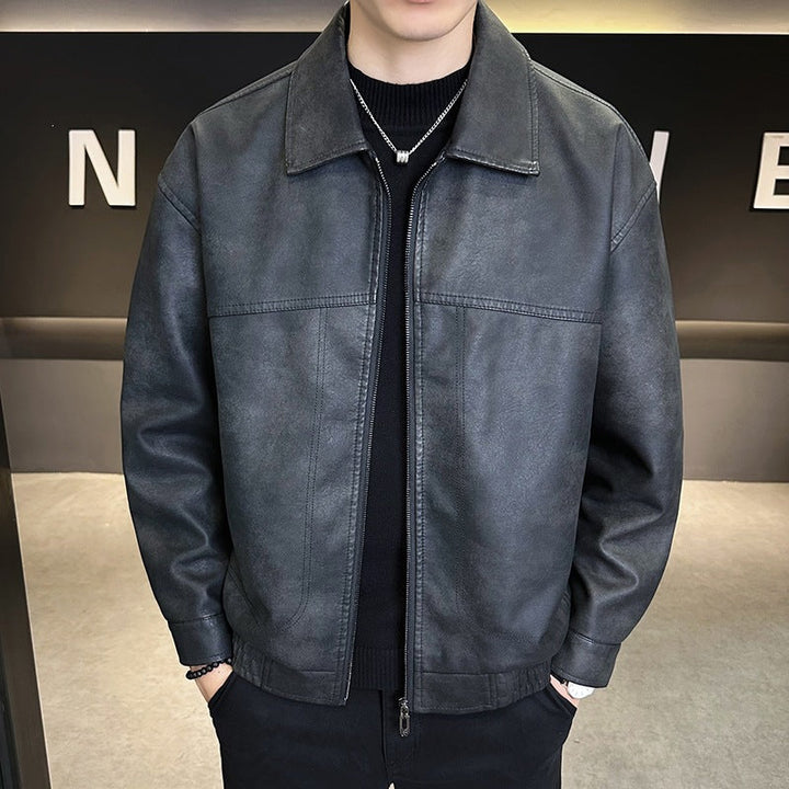 Herbst- & Frühlingsjacke für Herren im angesagten Lederlook, komfortable Freizeit-Oberbekleidung.