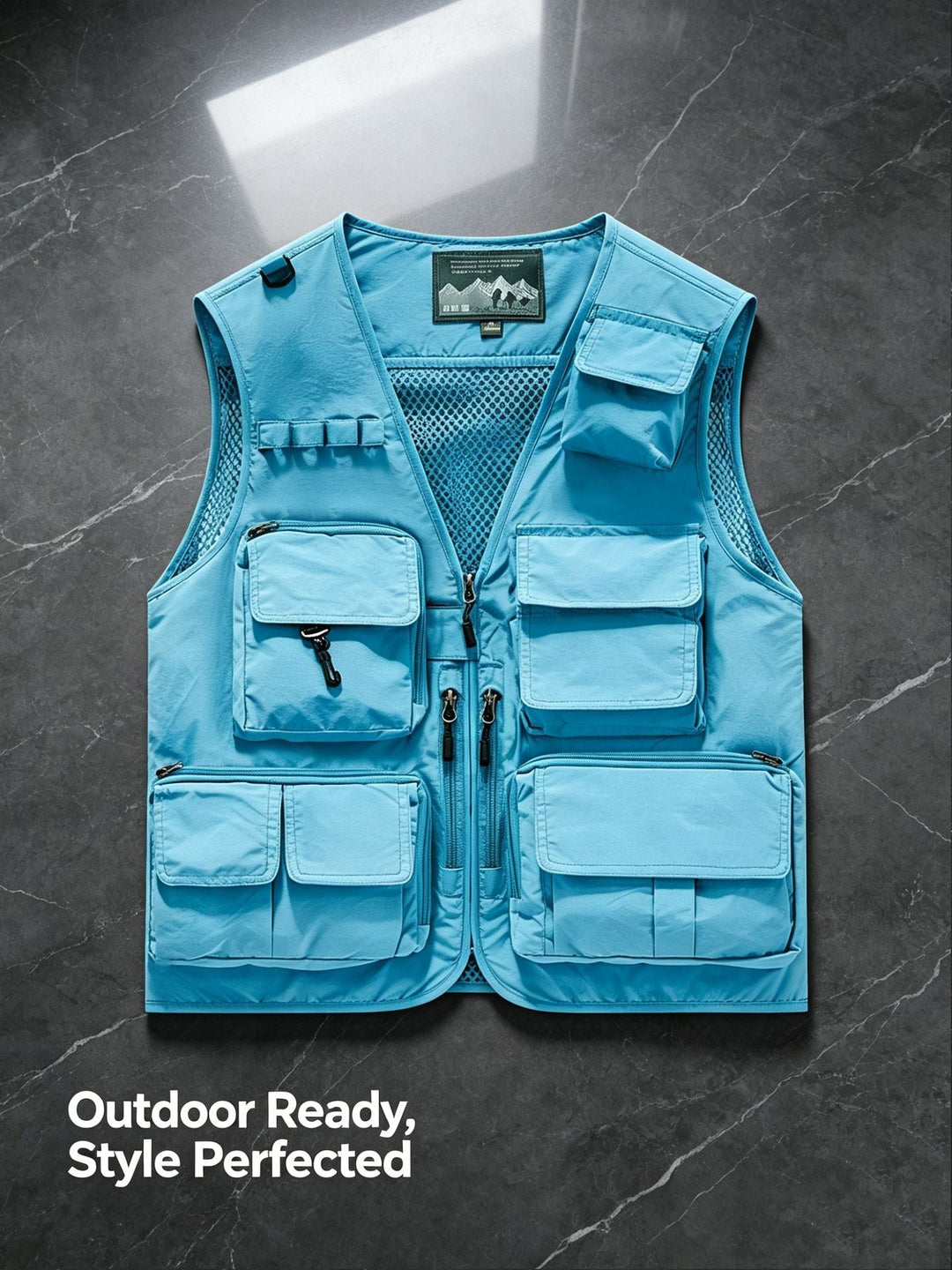 Modische Unisex Outdoorweste im Utility-Look mit praktischen Fächern für jedes Abenteuer & Freizeitaktivität.