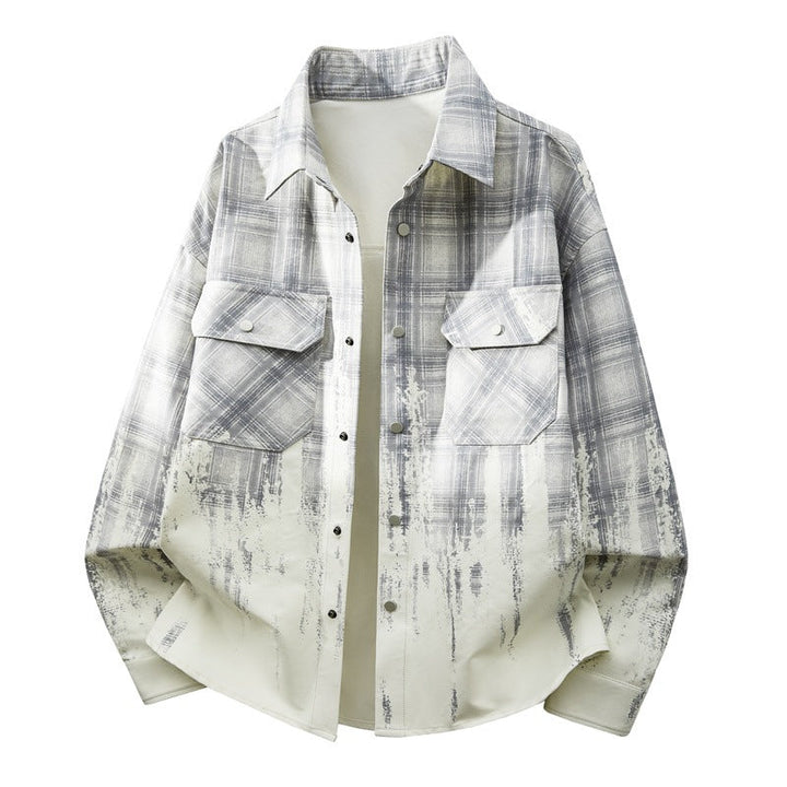 Lässige Männer Hemdjacke, Button-up, in Karo-Optik, perfekt für ein urbanes Freizeit-Outfit.