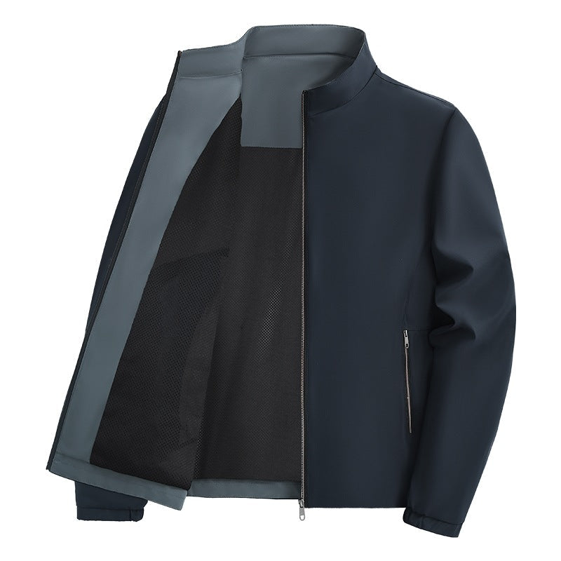 Bequeme Herren Freizeitjacke mit Stehkragen, ideal als moderne Übergangsjacke für jeden Tag.