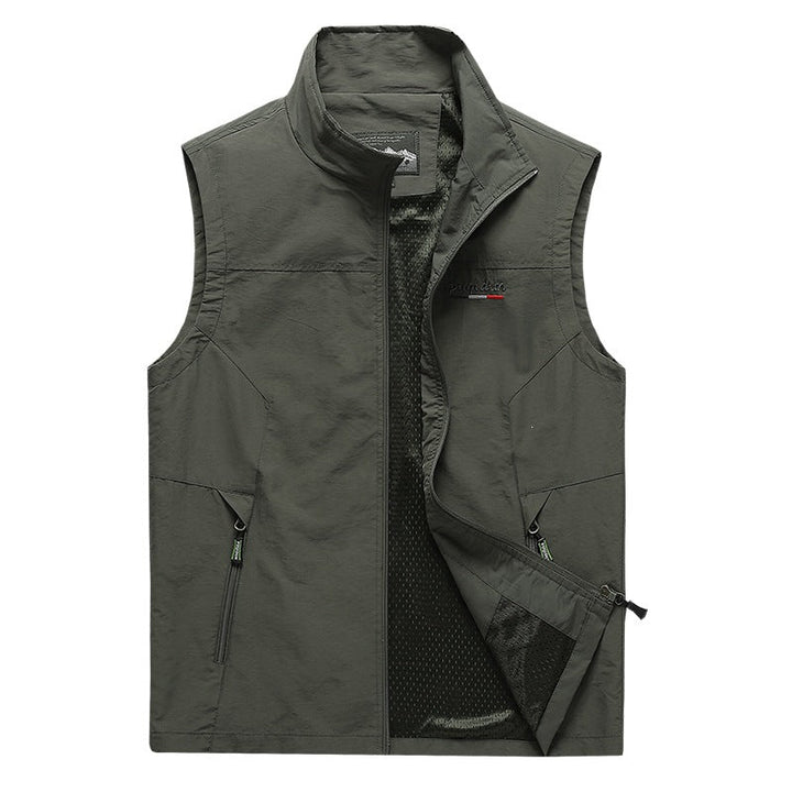 Atmungsaktive leichte Herrenweste mit Kapuze; perfekt für Outdoor-Aktivitäten im Frühling und Herbst.