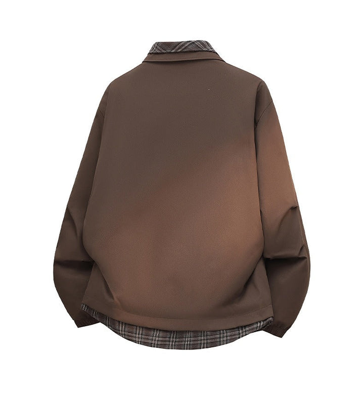Vielseitige Herren Freizeit Doppeljacke, warm & modisch, perfekt für Alltag & Outdoor-Abenteuer; erhältlich in Schwarz/Braun.