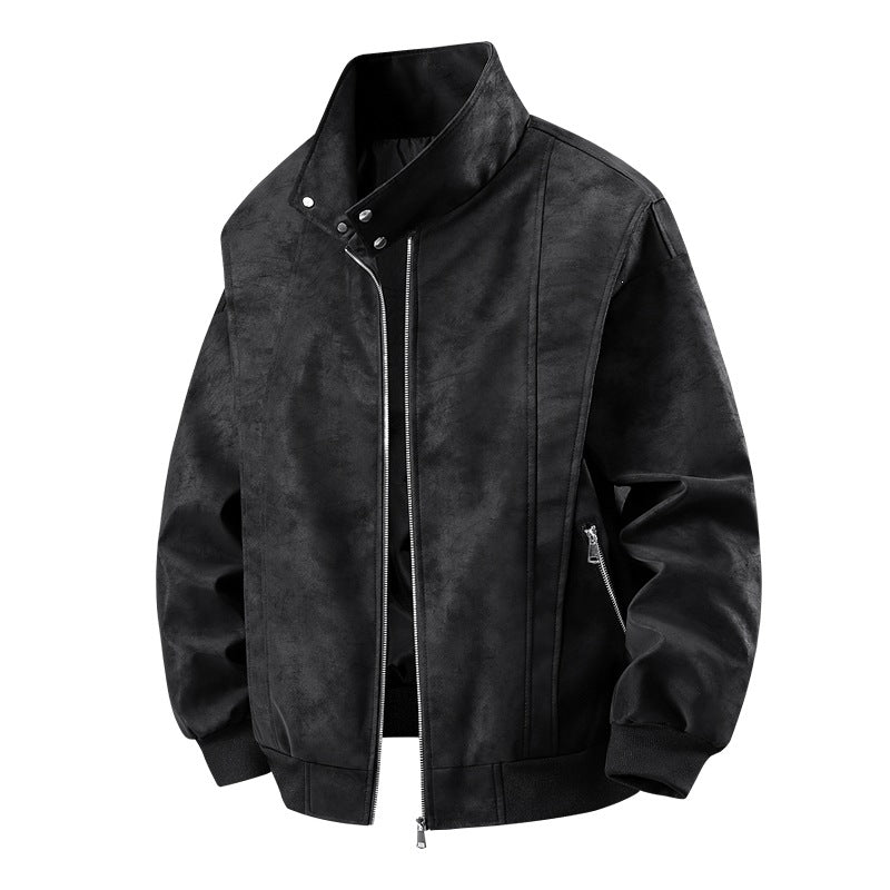 Braune Herrenjacke im Biker-Stil. Lässige Freizeitjacke, robust und stilvoll für den Alltag.