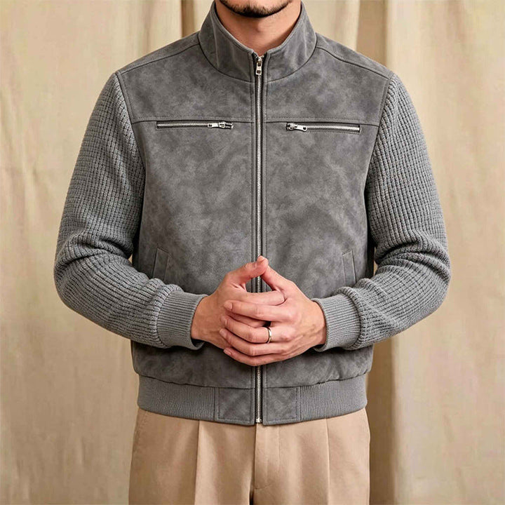 Vielseitige Herren Übergangsjacke in Schwarz. Moderner Biker-Stil für urbanen Lifestyle und Freizeit.