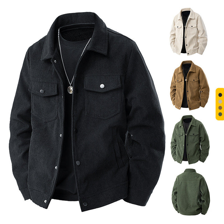 Modische Herren Übergangsjacke, stilvoll & praktisch, mit Button-Down Verschluss und Seitentaschen.