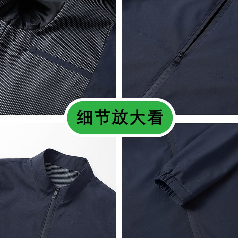 Eleganter Herr trägt bequeme Freizeitjacke. Stilvolle Herrenjacke für Outdoor & Alltag. Modische Übergangsjacke.