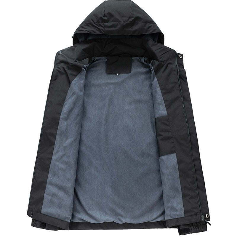 Leichte, atmungsaktive Herren Funktionsjacke für Sport & Freizeit. Abnehmbare Kapuze bietet Flexibilität.
