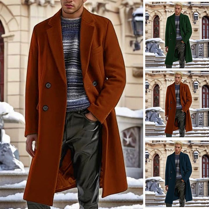 Eleganter Herren-Doppelreiher Mantel, klassischer Stil für Business & Freizeit. Hochwertiger Wintermantel für Männer.