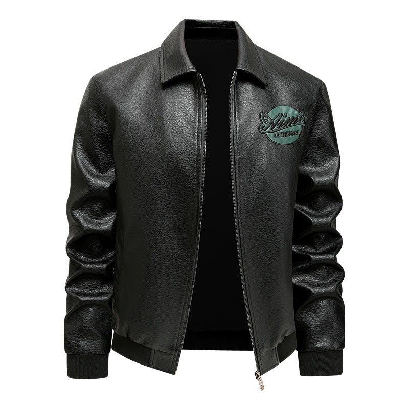 Herren Stehkragenjacke, eine vielseitige Übergangsjacke mit eleganten Stickdetails für Herrenmode.
