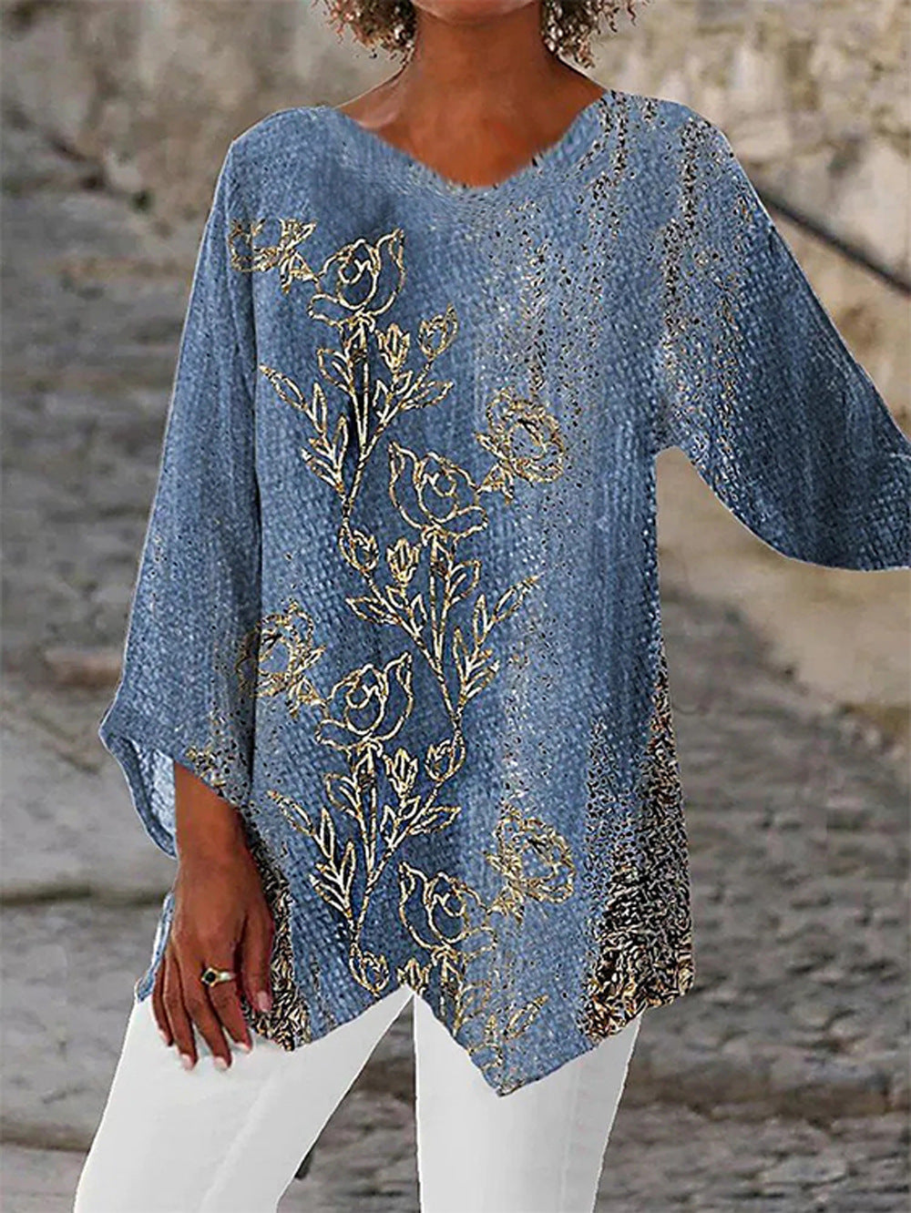 Schicke Damen Glitzer Tunika Bluse in Übergröße, fließend geschnitten, für besondere Anlässe.