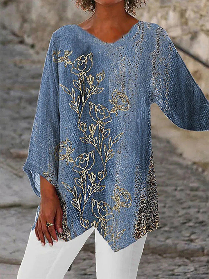 Schicke Damen Glitzer Tunika Bluse in Übergröße, fließend geschnitten, für besondere Anlässe.