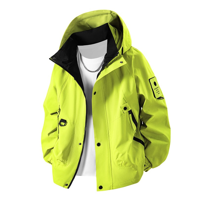 Sicherheits-Funktionsjacke für Herren, hochsichtbar und reflektierend. Perfekt für Outdoor-Sport & Freizeit.