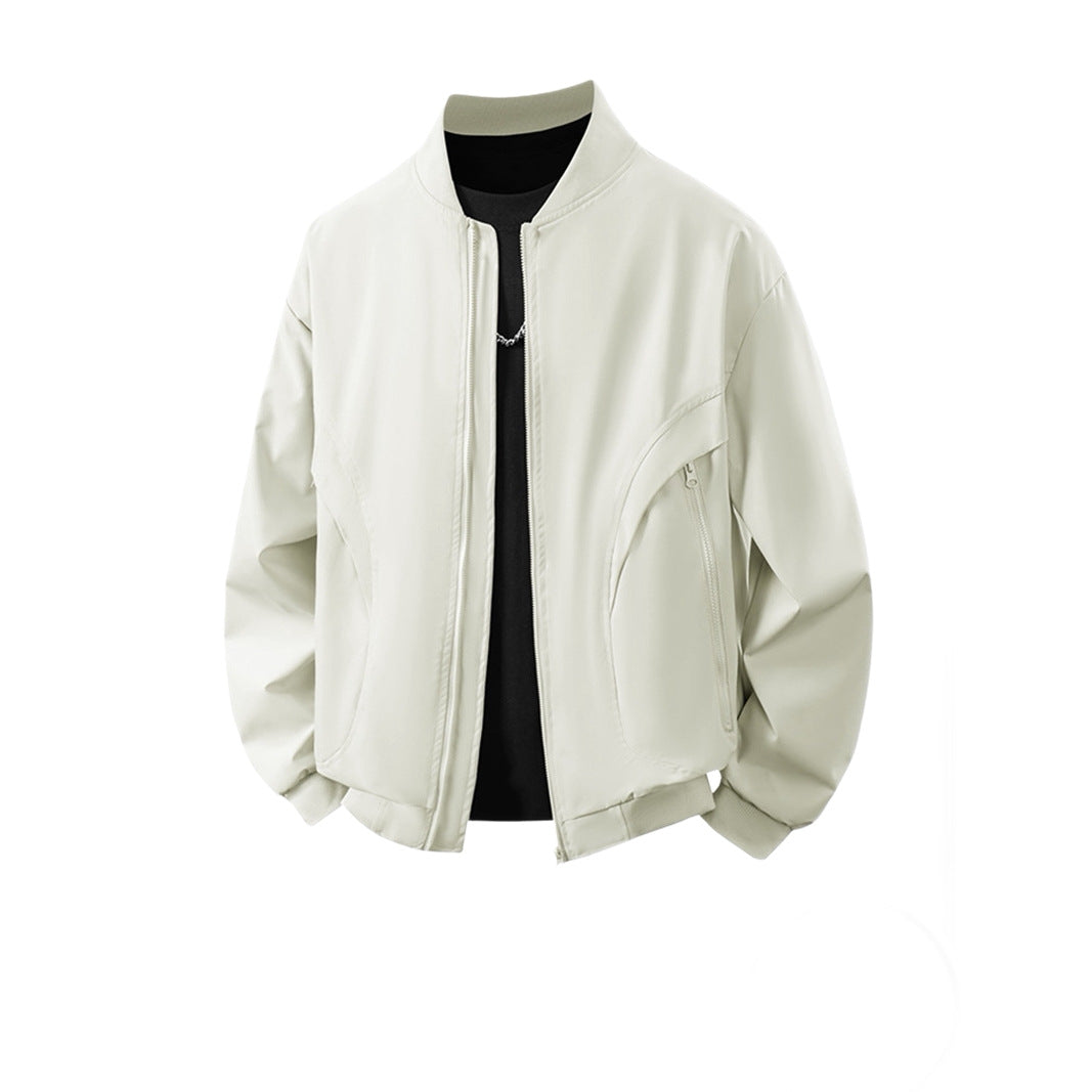 Khaki Herren Overshirt, lässige Jacke für den Übergang, ideal für Streetwear-Mode.