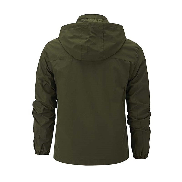 Atmungsaktive Herren Kapuzenjacke, winddicht & wasserabweisend, ideal für Outdoor-Sport und Freizeit.