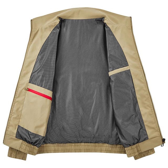 Komfortable Stehkragenjacke für Herren, leichte Allwetterjacke, ideal für Outdoor-Aktivitäten im Frühling/Herbst. Top Qualität.