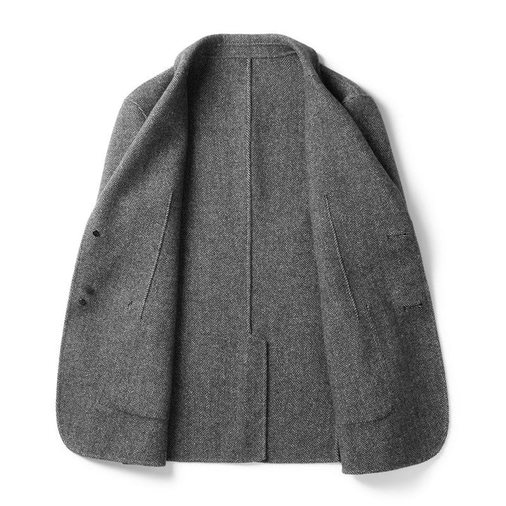 Stilvoller Kamel Fischgrät Blazer: Komfortable Herren Oberbekleidung. Ideal für Business und Casual Outfits.
