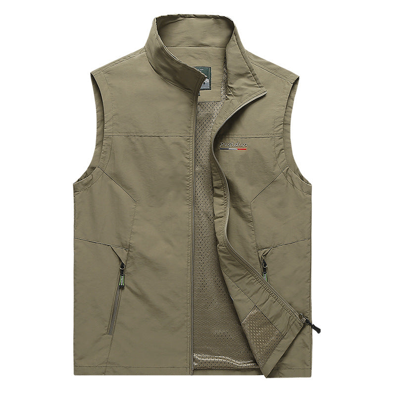 Übergangsweste für Herren mit Kapuze; leicht, atmungsaktiv und lässig für Frühling, Herbst und Outdoor-Aktivitäten.