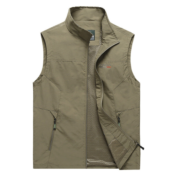 Übergangsweste für Herren mit Kapuze; leicht, atmungsaktiv und lässig für Frühling, Herbst und Outdoor-Aktivitäten.
