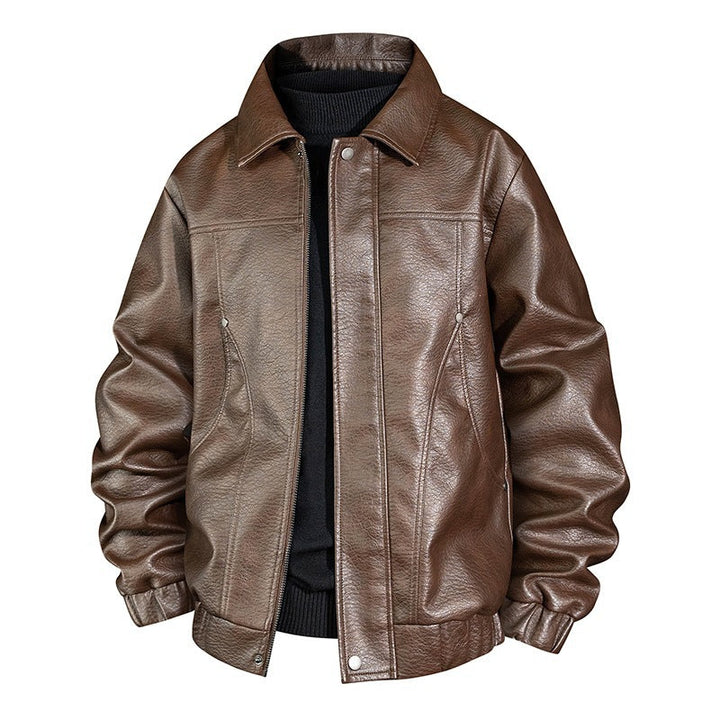 Elegante Herren Übergangsjacke, schwarze Bomberjacke mit raffinierten Details für smart-casual Looks.