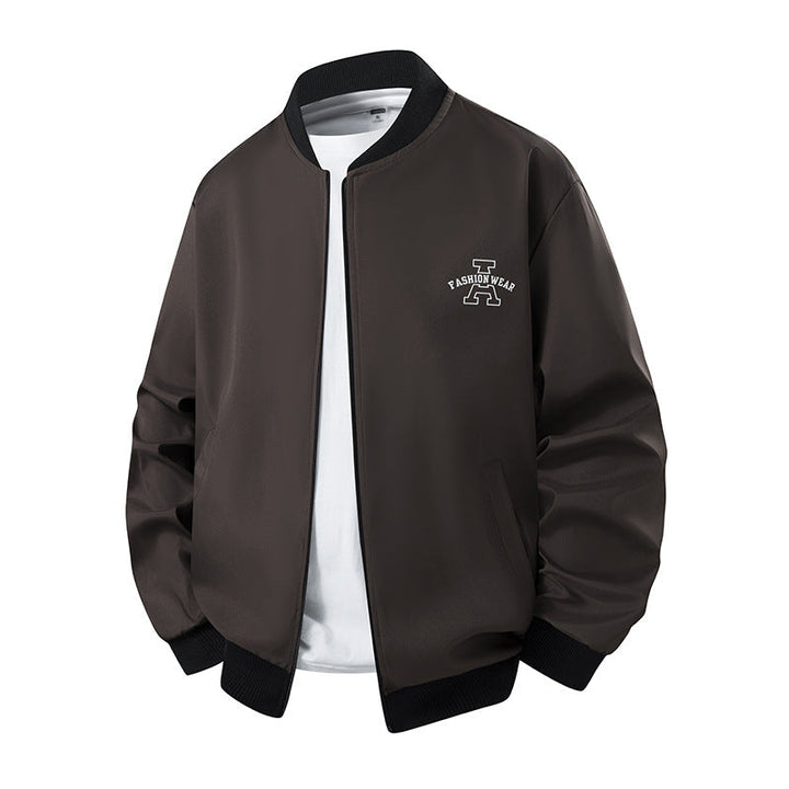Stilvolle Herren Bomberjacke für den Alltag, schwarze Übergangsjacke mit Reißverschluss, vielseitig.