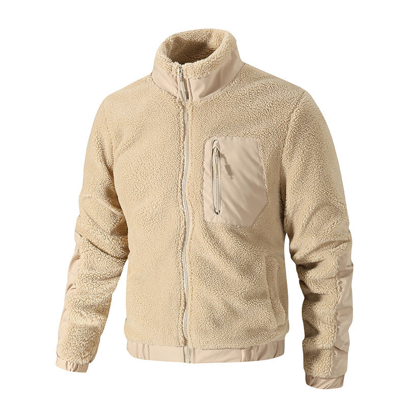 Männer Fleecejacke mit Stehkragen, extra warmes Kuschelfleece, ideal für kalte Tage und Sport.