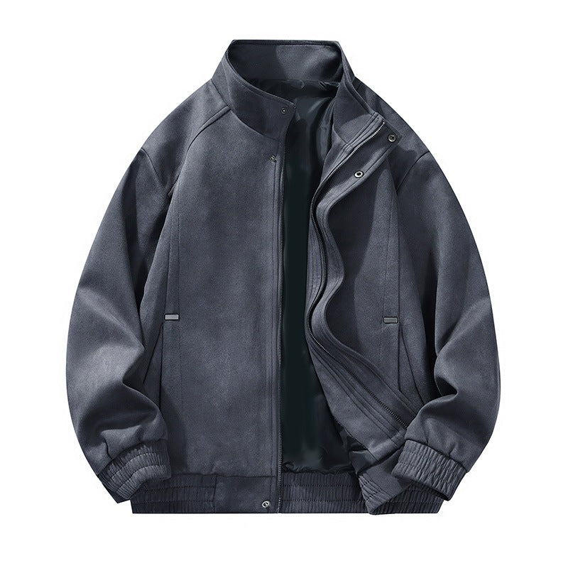 Herren Bomberjacke mit gerippten Bündchen und Kragen, modern und bequem, eine stilvolle Freizeitjacke für Männer.