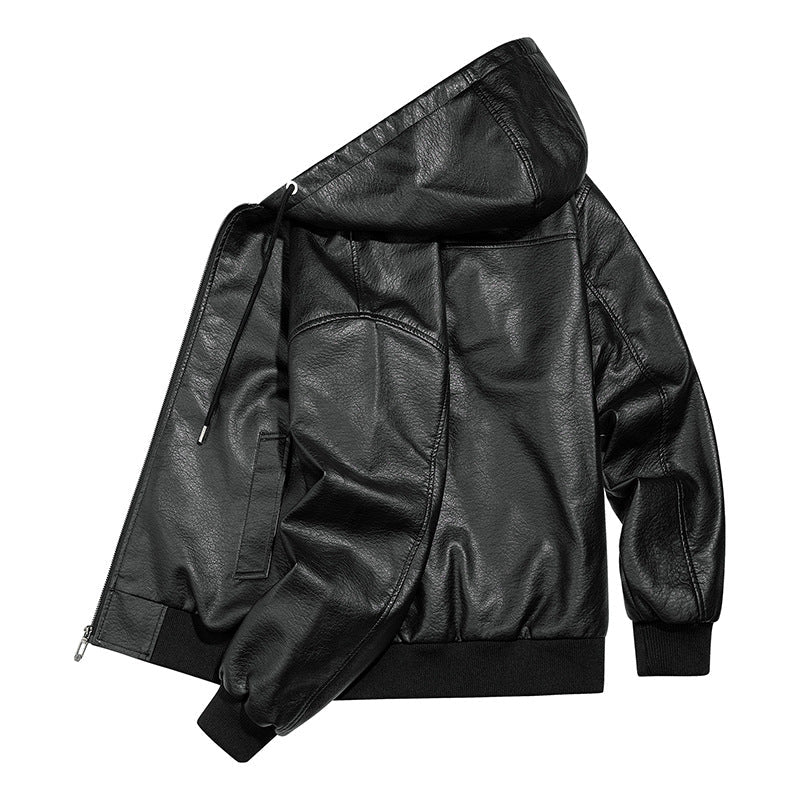 Vielseitige Herren Winterjacke mit Kapuze in Schwarz, Braun oder Burgunderrot. Perfekt für Outdoor & Urban.