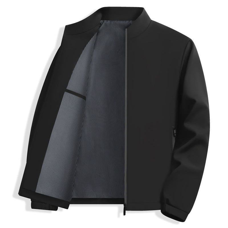 Lässige Herrenjacke in neutralem Farbton, perfekt kombinierbar. Modische, bequeme Freizeitjacke für Männer.