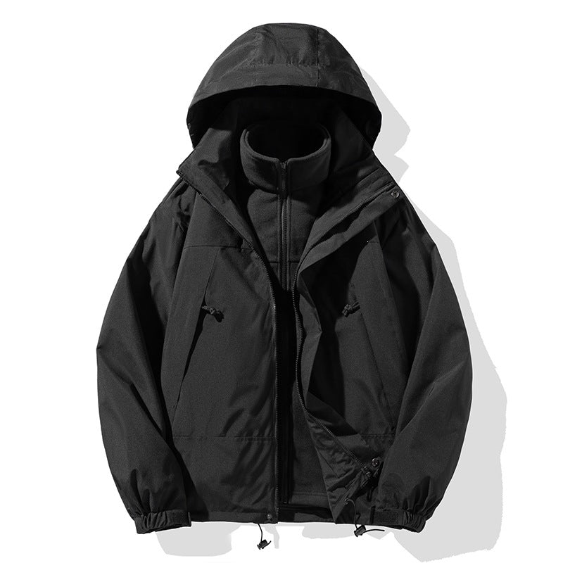 Sportliche Herren Kapuzenjacke, wetterfest, als Übergangsjacke oder Windbreaker perfekt für Outdoor-Aktivitäten.
