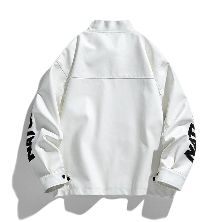 Herren Übergangsjacke schwarz, sportlich-moderner Motorsport-Stil. Ideale Racingjacke für den lässigen Freizeit-Look.