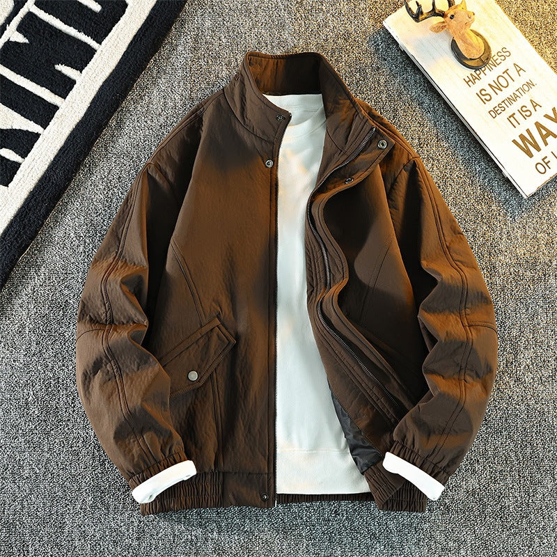 Herren leichte Übergangsjacke in Dunkelblau, sportlich-lässig für Frühling & Herbst, ideal für den Alltag.