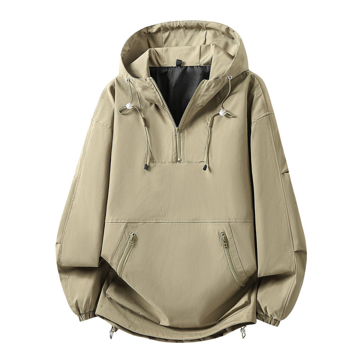 Leichte Herren Windbreaker-Jacke in Schwarz, ideal für Outdoor-Aktivitäten, Sport & Freizeit. Übergangsjacke.