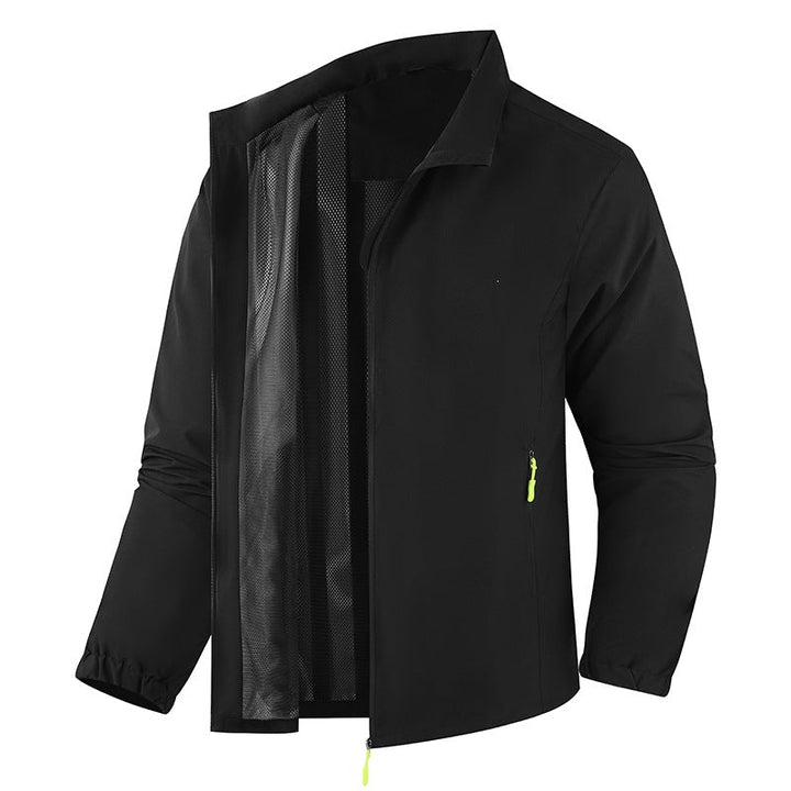 Outdoor-Windjacke für Herren, atmungsaktiv, mit praktischen Taschen, für sportliche Aktivitäten.