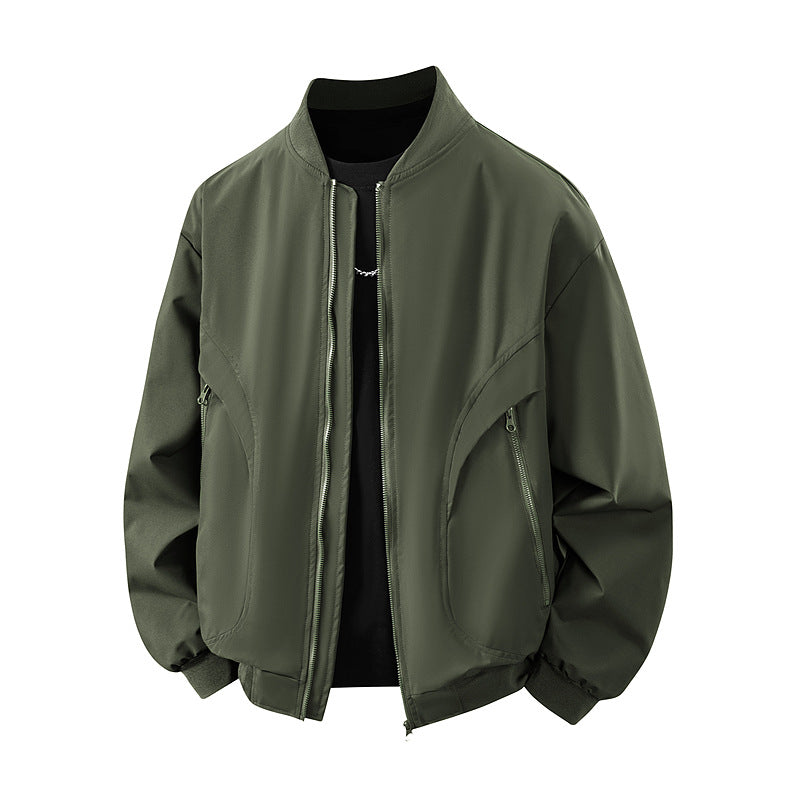 Vielseitiges Herren Overshirt in Olivgrün, perfekt als Jacke oder Oberbekleidung für Freizeit.