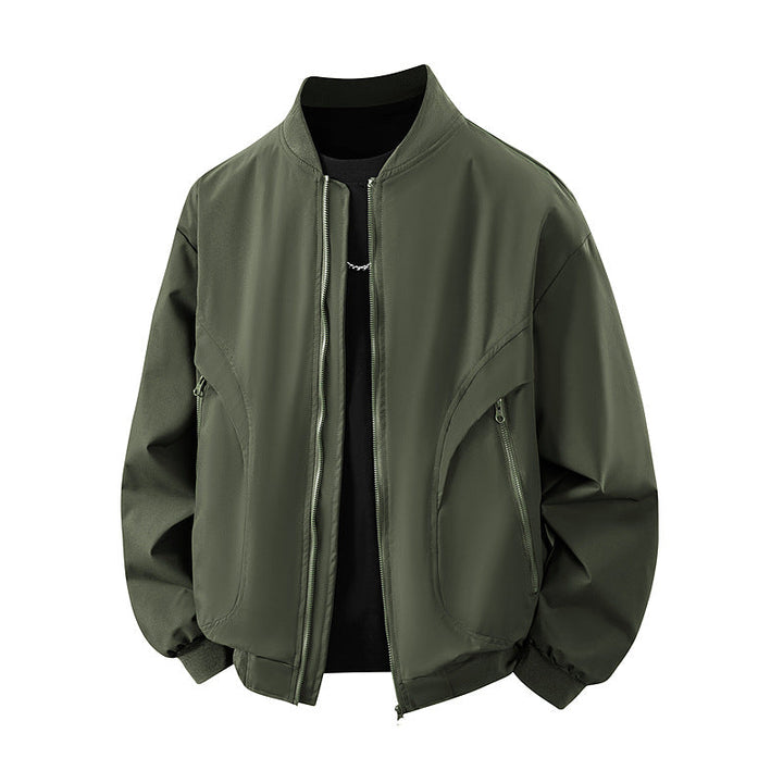Vielseitiges Herren Overshirt in Olivgrün, perfekt als Jacke oder Oberbekleidung für Freizeit.