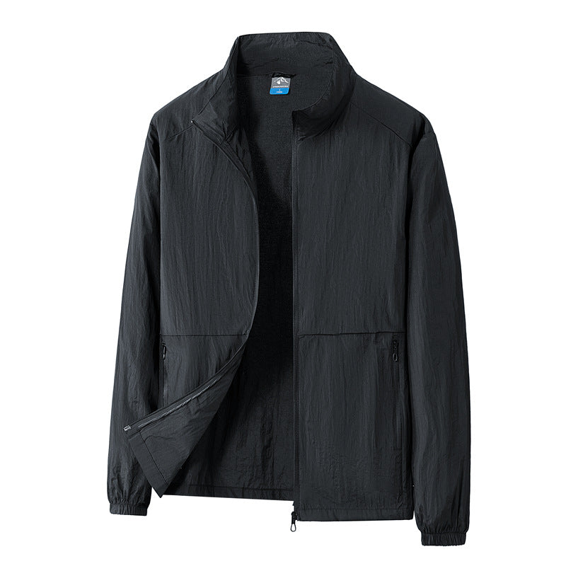 Modische Herren Übergangsjacke in Khaki, leicht & atmungsaktiv, perfekt für Freizeit & Reisen.
