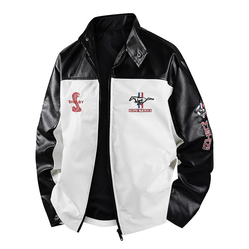 Trendige rote Herren Freizeitjacke; ideal als Übergangsjacke für einen dynamischen Casual Look im Herbst & Frühling.
