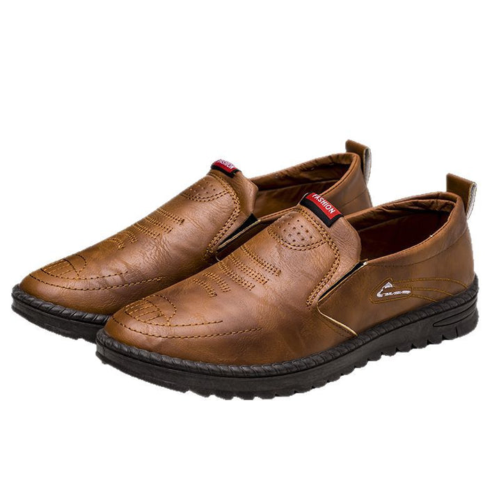 Dunkle Herren Komfortschuhe, ideal für Büro und Freizeit. Bieten optimalen Halt und eine rutschfeste Sohle.