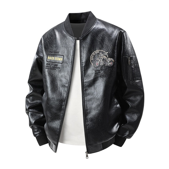 Herren Bomberjacke mit stilvollen Stickereien, ideal für Streetwear und Casual-Looks.
