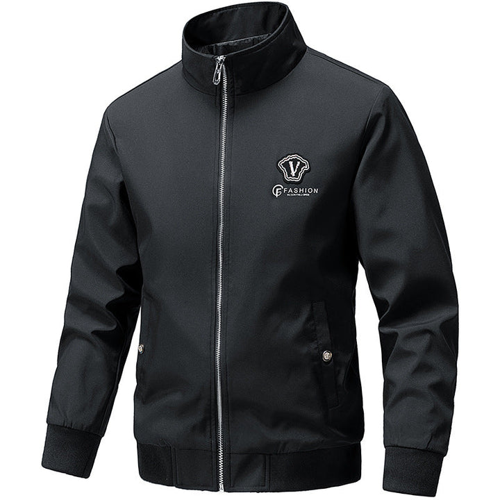Lässige Herren Freizeitjacke im Bomber-Stil mit Stehkragen für komfortable Herrenmode.