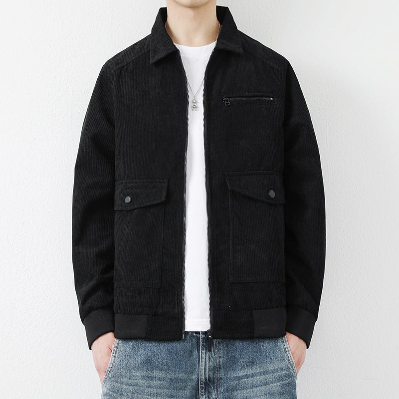 Herren lässige Übergangsjacke mit vielen praktischen Taschen, ideal für Freizeit und Alltag.