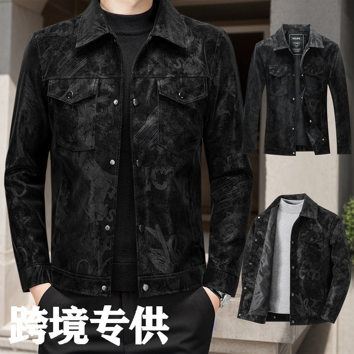 Herren Elegante Übergangsjacke mit Knopfleiste für stilvolle Freizeit- und Business-Auftritte im Frühling/Herbst.