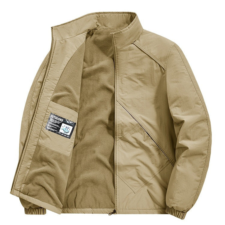 Herren leichte Übergangsjacke in Schwarz, modern und stilvoll, ideal für Frühling & Herbst.