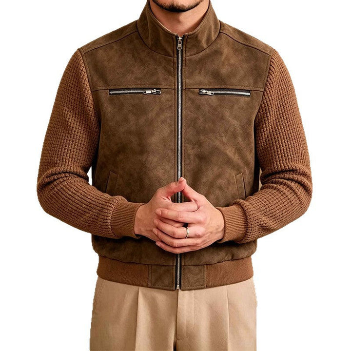 Bequeme Herren Jacke im Biker-Stil für den urbanen Alltag. Lässig und stilvoll für jede Freizeitaktivität.