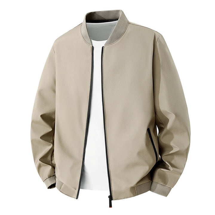 Moderne leichte Herren Bikerjacke mit Stehkragen, ideal als Übergangsjacke.