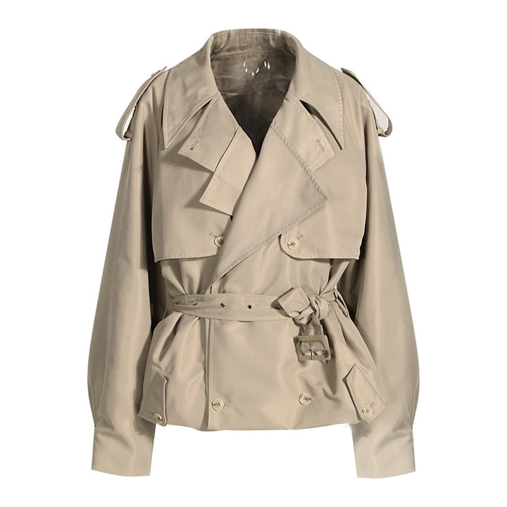 Taillierte Damen Trenchjacke, elegant und vielseitig, ideal für modische Layering-Looks im Frühling.