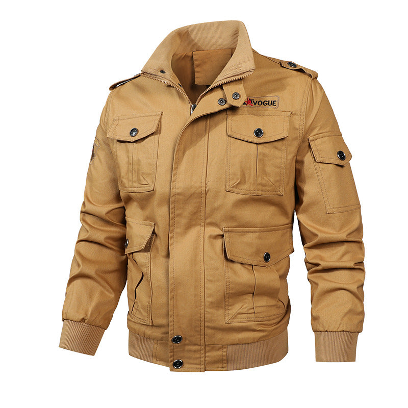 Herren Militär Utility Jacke olivgrün, robust & praktisch, ideal für Outdoor & Übergang.