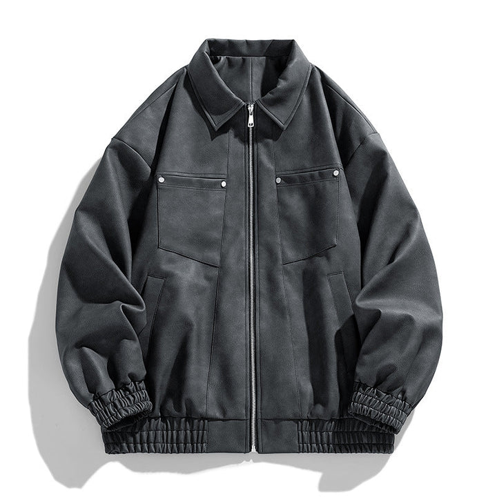 Modische Herren Stehkragenjacke mit praktischen Taschen; ideal für Freizeit & Alltag, bequem & stilvoll.